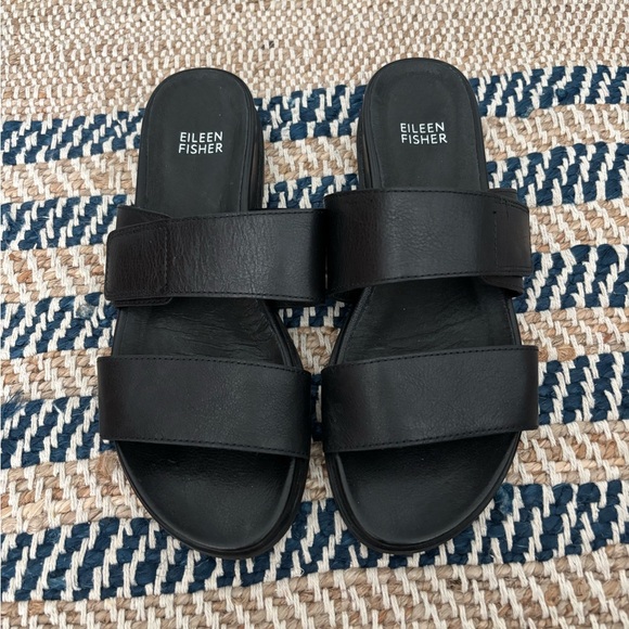 Eileen Fisher Dee Leather Slide Sandal size 7 1/2 - Picture 10 of 11